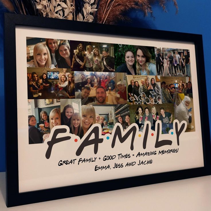 family photo collage personalized print custom photo memories gift for mum and dad our family picture collage grandma and grandad